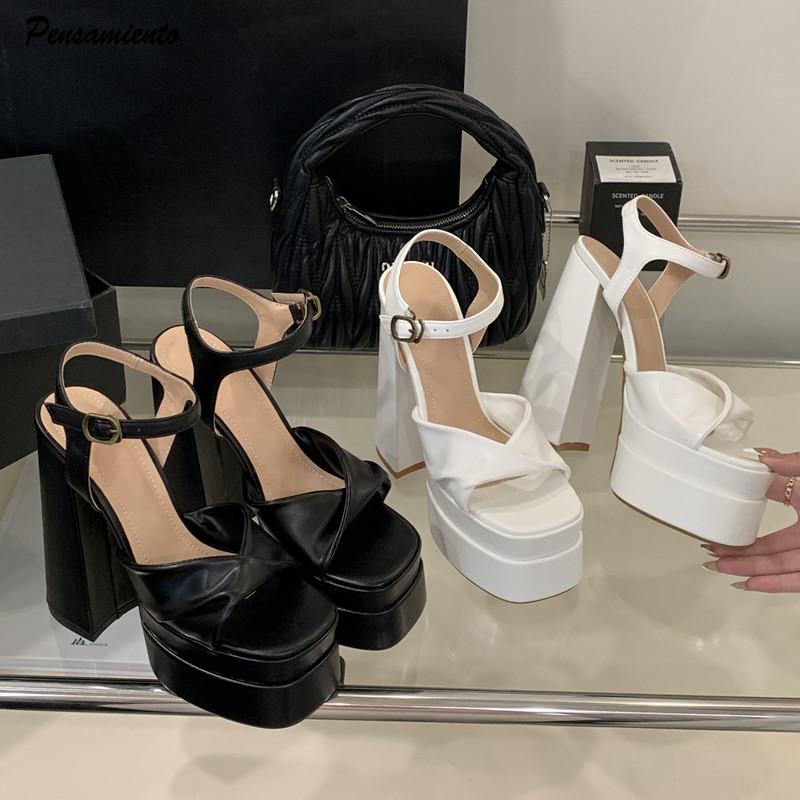 Ankle Strap Attachment - Модные женские сандалии-гладиаторы на танкетке с